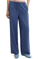 MANGO Wide Leg Drawstring Pants Dark Navy at Nordstrom,