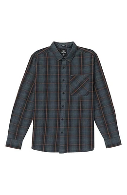 Volcom Plaid Heavy Twill Flannel Button-Up Shirt in Dark Slate at Nordstrom, Size Xx-Large