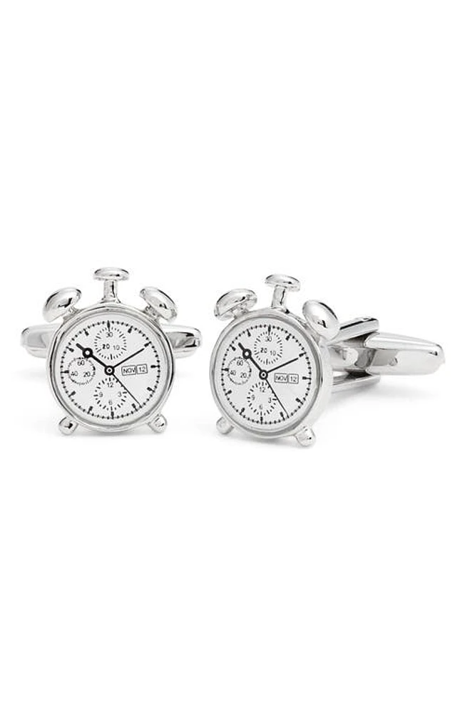 CLIFTON WILSON Silvertone Clock Cuff Links at Nordstrom