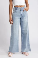 1822 Denim Foldover Waist Raw Hem Wide Leg Jeans Tully at Nordstrom,