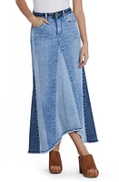 Wash Lab Denim Patchwork Maxi Skirt Patch Blues at Nordstrom,