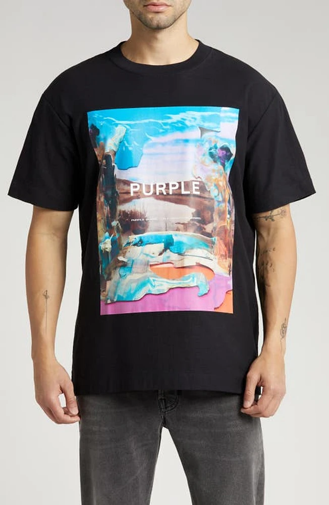 PURPLE BRAND Oversize Graphic T-Shirt Black at Nordstrom,