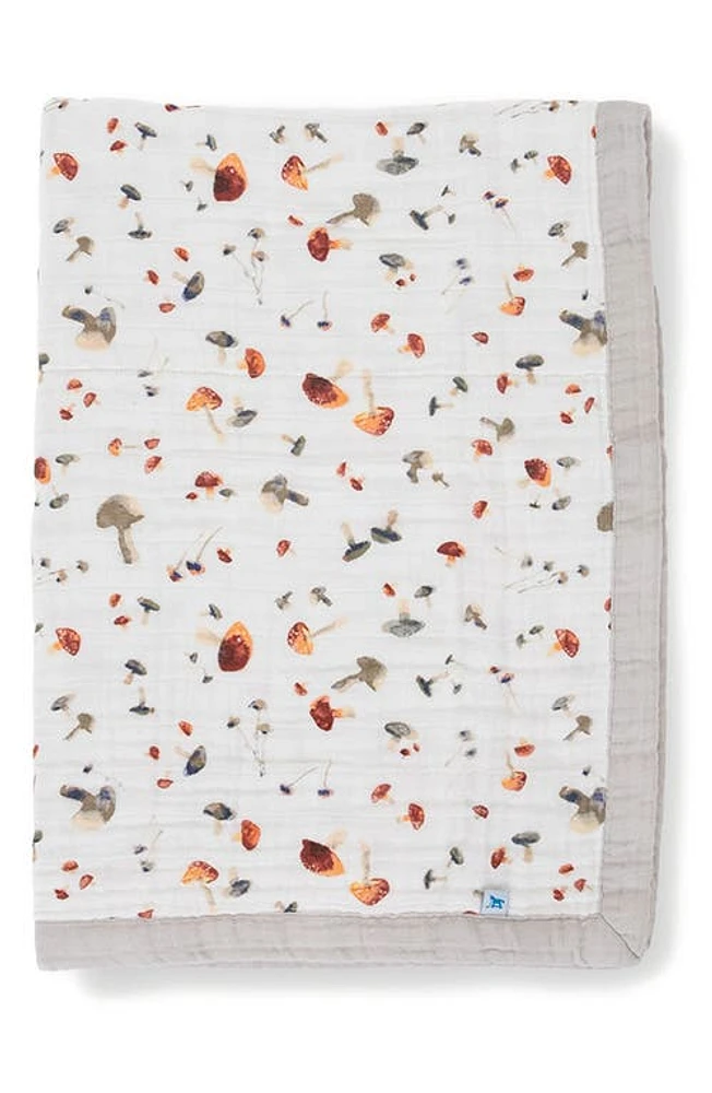 little unicorn Cotton Muslin Baby Quilt in Mushrooms at Nordstrom