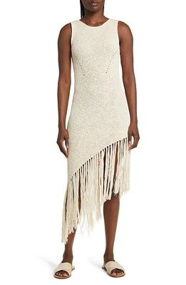 Rails Rylee Sleeveless Fringe Hem Sweater Dress Ecru at Nordstrom,