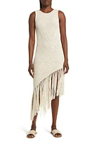 Rails Rylee Sleeveless Fringe Hem Sweater Dress Ecru at Nordstrom,