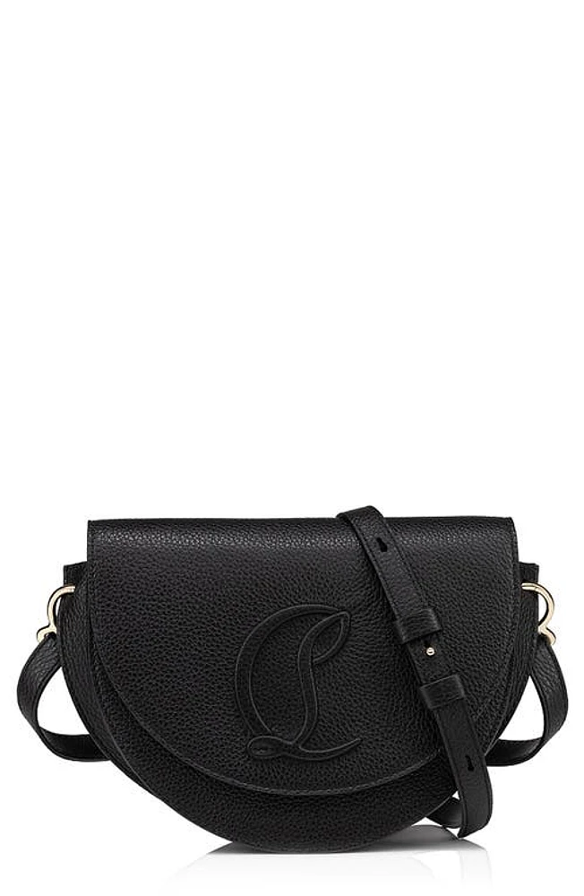 Christian Louboutin By My Side Leather Crossbody Bag in Black/Black at Nordstrom