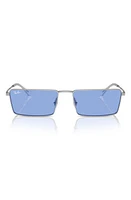 Ray-Ban Emy 56mm Rectangular Sunglasses in Silver at Nordstrom