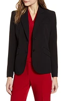 Anne Klein Two-Button Stretch Blazer Blk at Nordstrom,