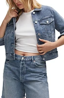 MANGO Stretch Denim Jacket in Medium Blue at Nordstrom