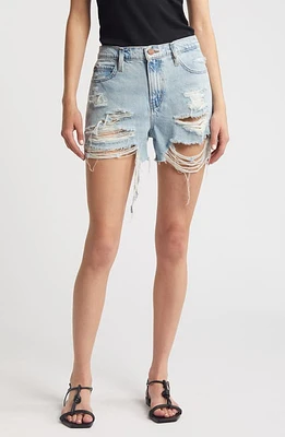 FRAME The Vintage Relaxed Denim Shorts Fizz Indigo Destructed at Nordstrom,