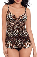 Miraclesuit Tigress Gala Underwire Tankini Top Black Multi at Nordstrom,