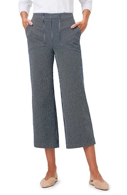 NIC+ZOE All Day Stripe Wide Leg Jeans Indigo Multi at Nordstrom,