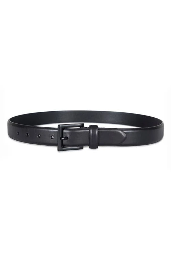 AllSaints Feather Edge Leather Belt Black/Matte Black at Nordstrom,