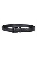 AllSaints Feather Edge Leather Belt Black/Matte Black at Nordstrom,