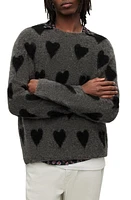 AllSaints Amore Heart Crewneck Sweater at Nordstrom,