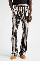 AMIRI Crystal Embellished Bleach Tie Dye Wool Blend Pants in Black at Nordstrom, Size 34 Us