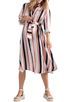 Cache Coeur Normandie Stripe Maternity/Nursing Shirtdress Red Marine at Nordstrom,