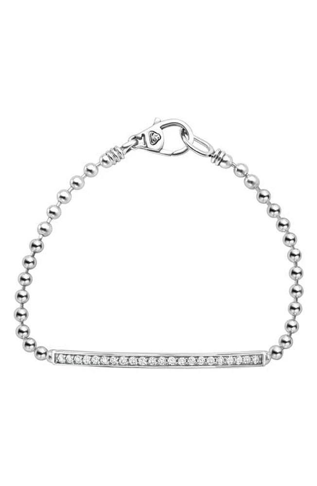 LAGOS Caviar Spark Diamond Bracelet in Silver at Nordstrom, Size 6.5