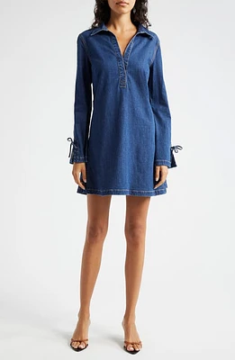 Cinq à Sept Aster Long Sleeve Denim Shirtdress Medium Wash at Nordstrom,