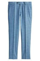 BOSS Genius Flat Front Slub Wool Blend Dress Pants Light Blue at Nordstrom, X R