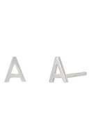 BYCHARI Initial Stud Earrings in 14K Gold-A at Nordstrom