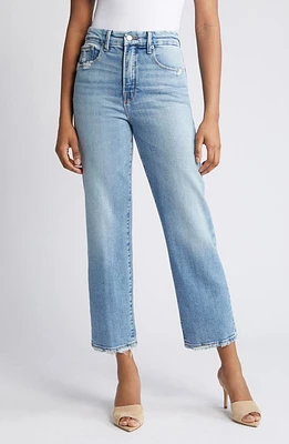 Good American Good Boy Distressed High Waist Crop Jeans in Indigo352 at Nordstrom, Size 8