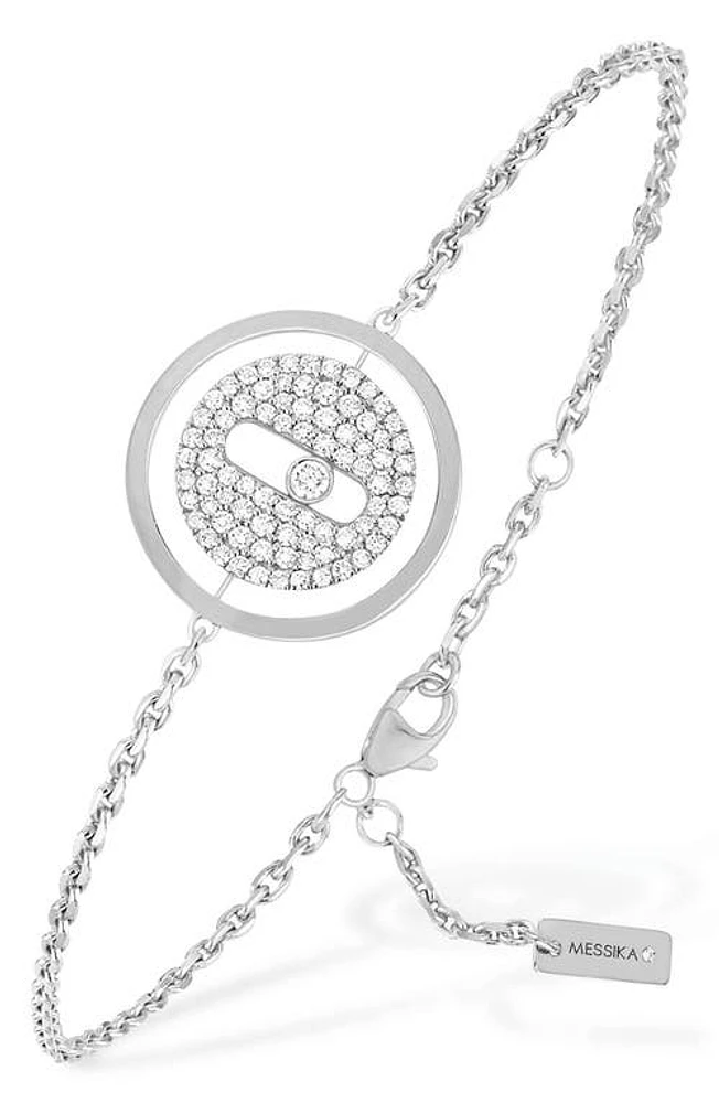 Messika Lucky Move Pavé Diamond Pendant Bracelet in White Gold/Diamond at Nordstrom, Size 7.5 In