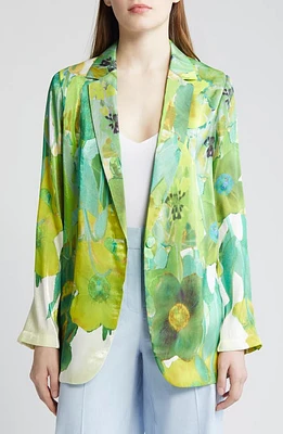 KOBI HALPERIN Marnie Floral Print Blazer Olive Multi at Nordstrom,