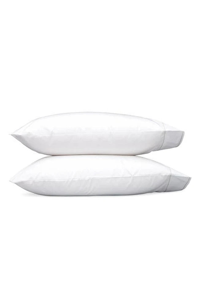 Matouk Set of 2 Ansonia 500 Thread Count Cotton Percale Pillowcases in White/Sterling at Nordstrom