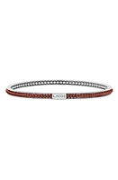 LAGOS Caviar Icon Beaded Bangle Bracelet in Silver/Garnet at Nordstrom, Size Large