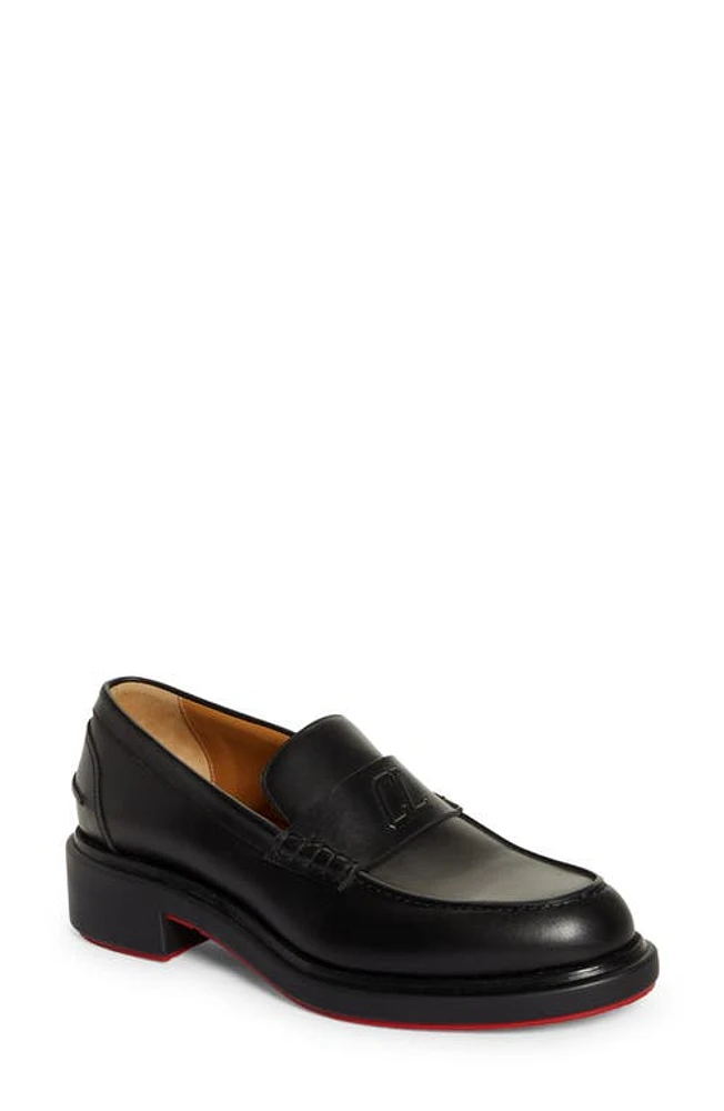 Christian Louboutin Urbino Calfskin Loafer Bk01 Black at Nordstrom,