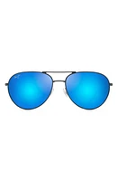 Maui Jim Walaka 57mm PolarizedPlus2 Aviator Sunglasses in Dove Grey at Nordstrom