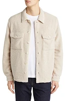 BOSS Enalu Oversize Fleece Button-Up Shirt Jacket Natural at Nordstrom,