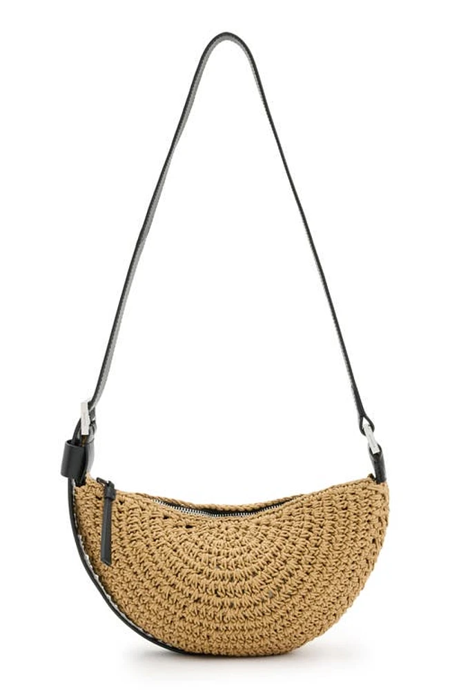 AllSaints Half Moon Knot Crossbody Bag in Almond at Nordstrom