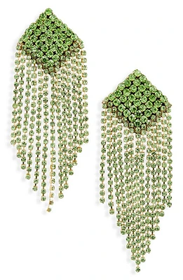 Deepa Gurnani Niomi Crystal Fringe Drop Earrings in Lime at Nordstrom