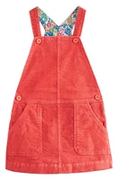 Mini Boden Kids' Cotton Corduroy Overall Dress in Coral Pink at Nordstrom, Size 2-3Y