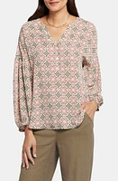 NYDJ Paulina Tie Dye Recycled Polyester Peasant Top at Nordstrom,