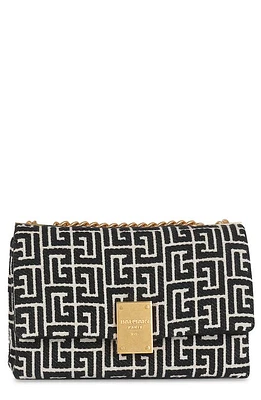 Balmain Small 1945 Soft Monogram Jacquard Crossbody Bag in Gfe Ivory/Black at Nordstrom