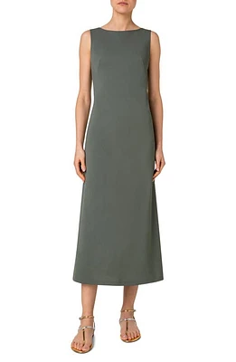 Akris punto Sleeveless Stretch Wool Dress Olive at Nordstrom,