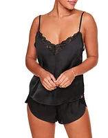 Adore Me Linny Pajama Camisole & Short Set Black at Nordstrom,