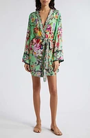 Camilla Floral Silk Cover-Up Wrap Porcelain Dream at Nordstrom,