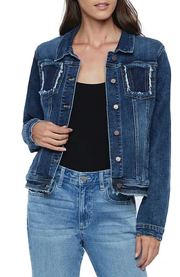 Wash Lab Denim Sammy Frayed Jacket Atlantic Blue at Nordstrom,