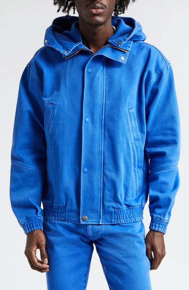 RANRA Myrkur Cotton Denim Bomber Jacket Blue 0361 at Nordstrom,