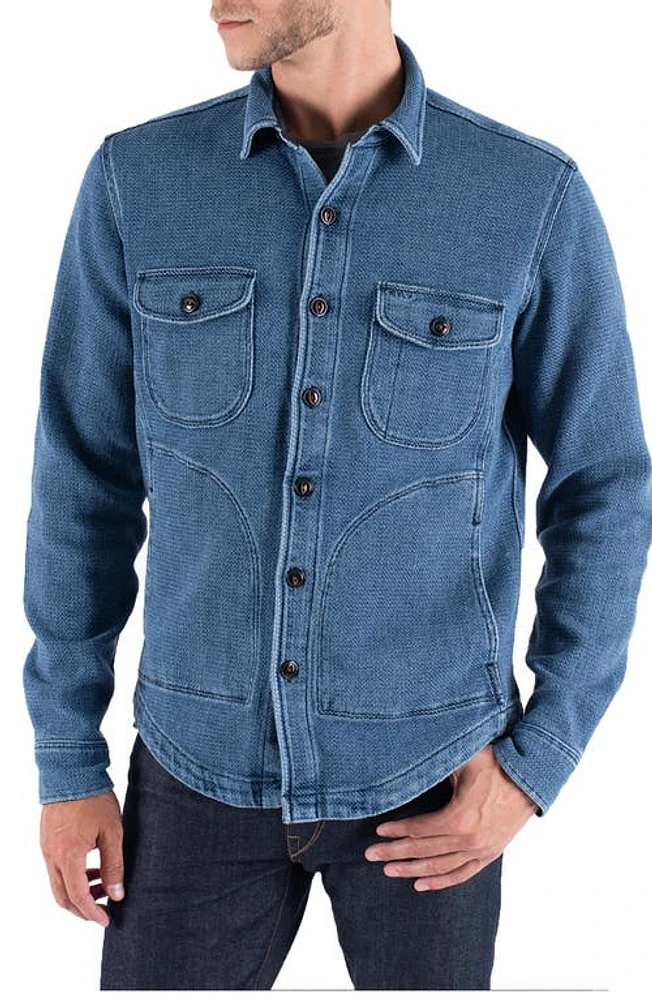 HIROSHI KATO The Anvil Button-Up Shirt Jacket Light Indigo at Nordstrom,