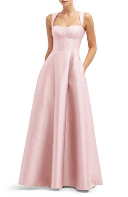 Alfred Sung Bustier Tie Back Gown Ballet Pink at Nordstrom,