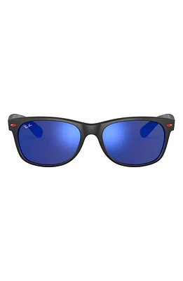 Ray-Ban 55mm Mirrored Square Sunglasses in Matte Black at Nordstrom