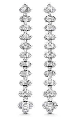 Sara Weinstock Taj Baguette Horizontal Drop Earrings in White Gold at Nordstrom