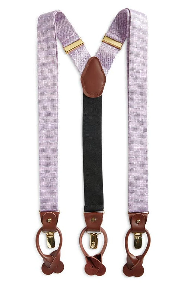 CLIFTON WILSON Lavender Polka Dot Silk Suspenders at Nordstrom