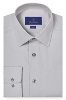 David Donahue Slim Fit Micro Dobby Cotton Dress Shirt Pearl at Nordstrom,