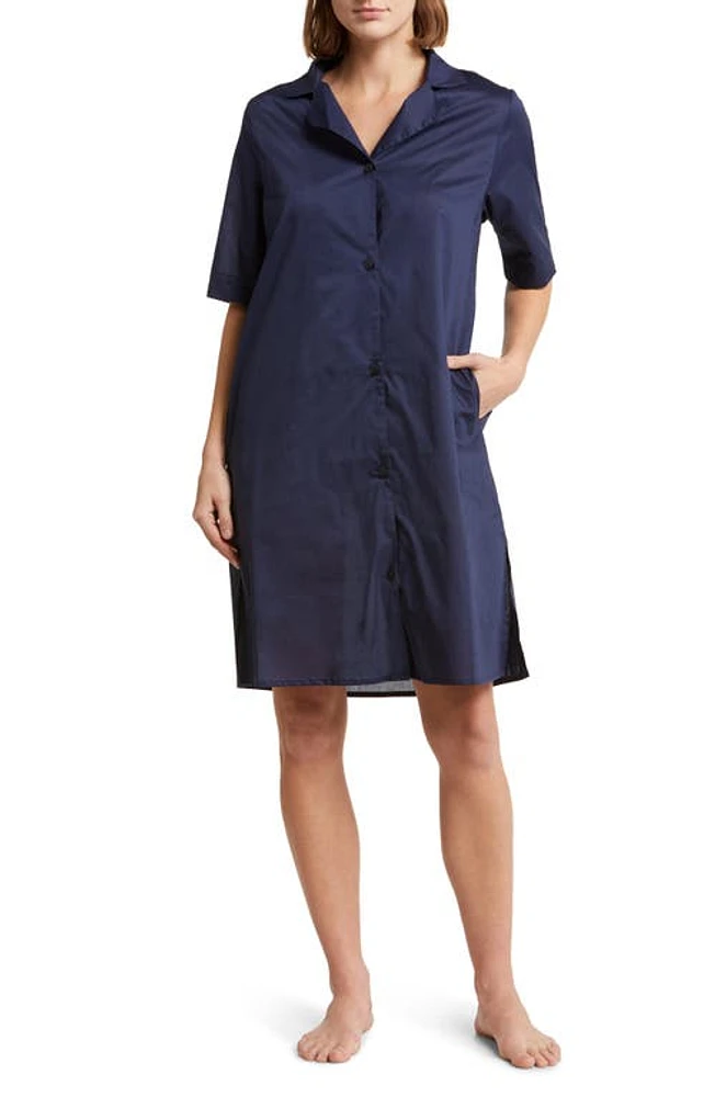 Papinelle Gemma Cotton Short Sleeve Nightshirt Navy at Nordstrom,